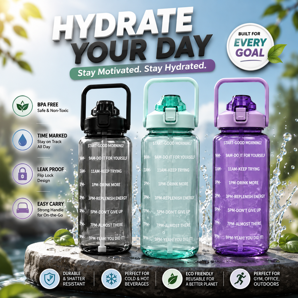 Motivational Water Bottle (2L)