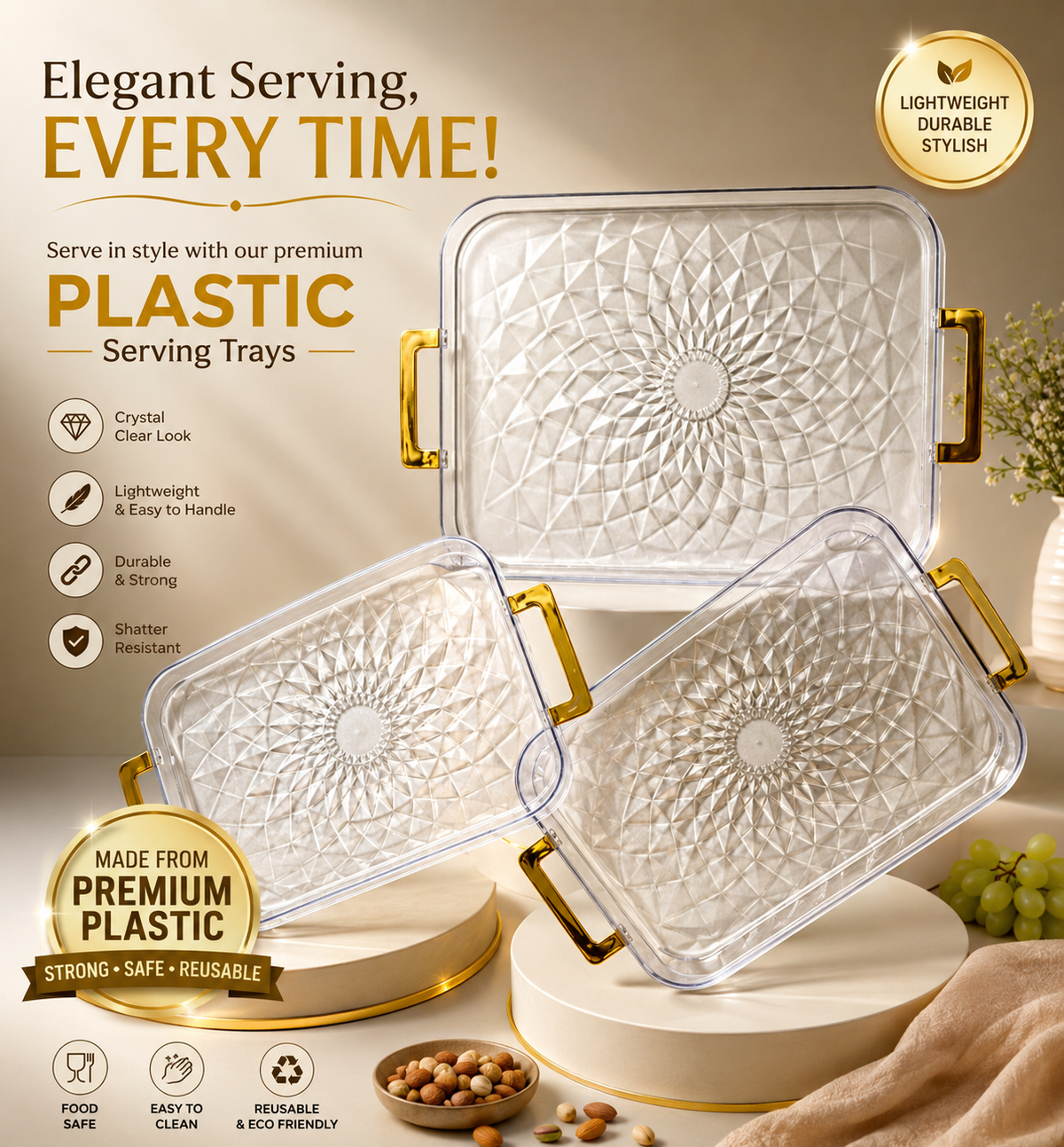 Crystal Diamond Serving Tray